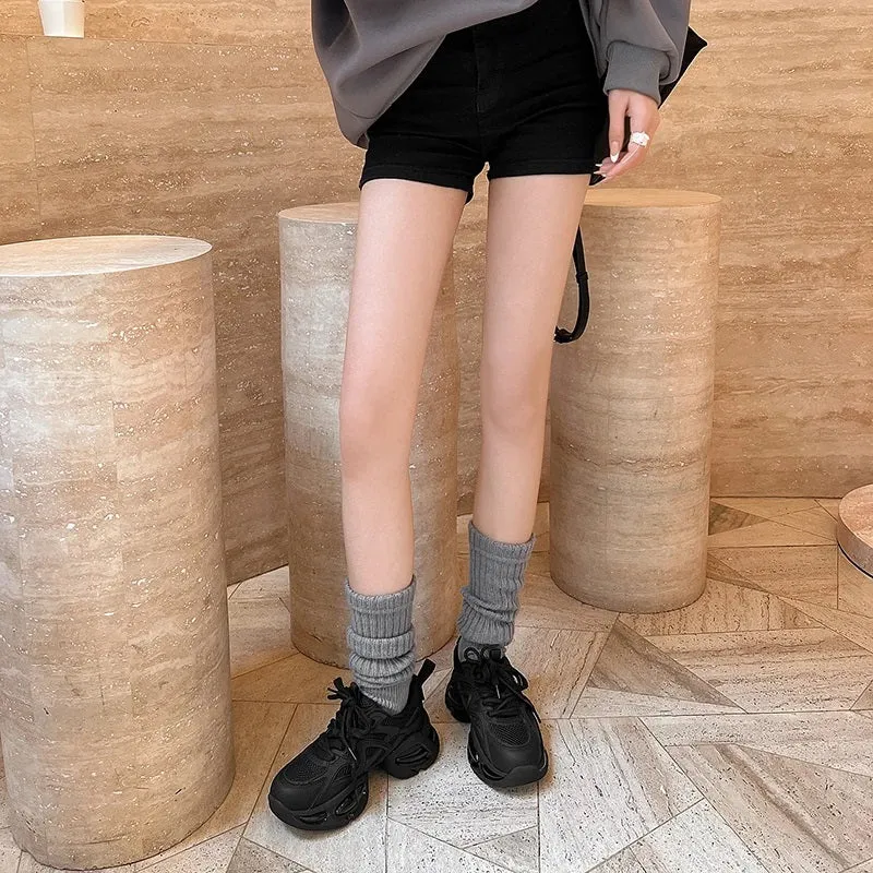 Outdoor Chunky Lace-up Platform Sneakers with Thick Soles