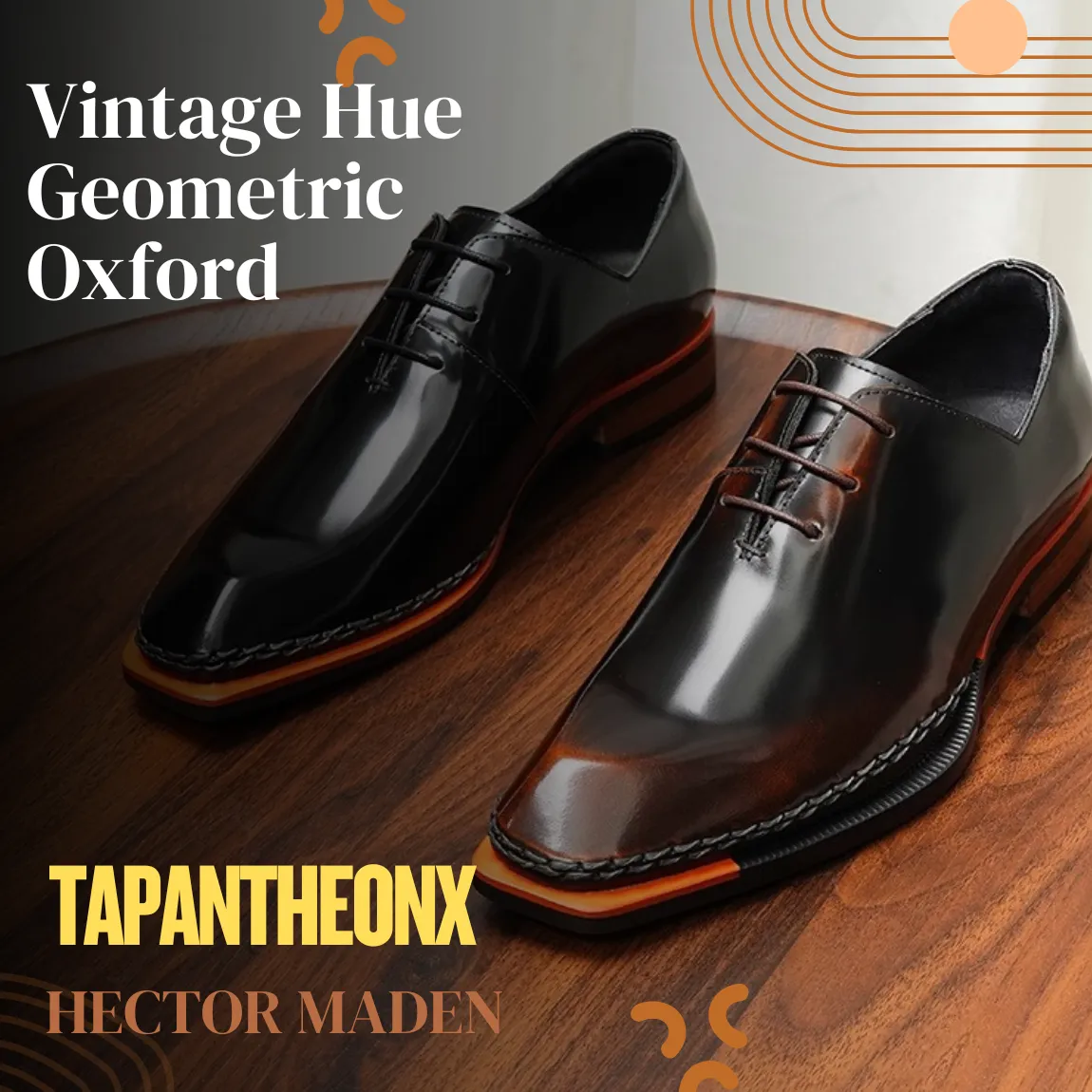 Pantheon Geometric Oxford Shoes –Italian Leather Men's Dress Shoes