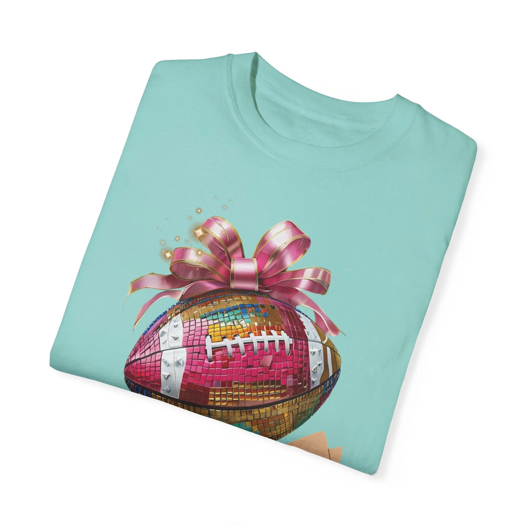 Personalized Football Team Disco Coquette Ribbon Shirt