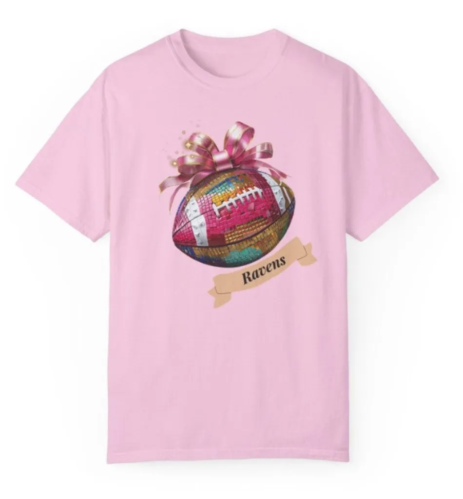 Personalized Football Team Disco Coquette Ribbon Shirt
