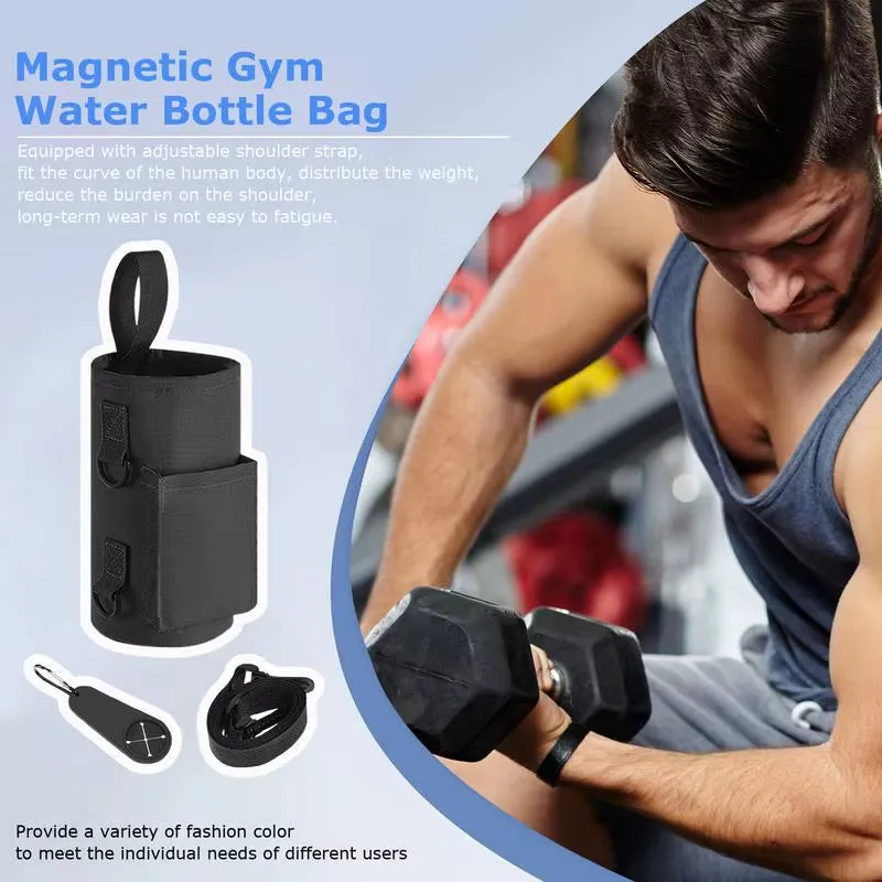 Portable Magnetic Water Bottle Bag Non Slip Magnetic Gym Sling Bag Fitness Magnetic Water Bottle Carrier Holder Water Bottle Bag