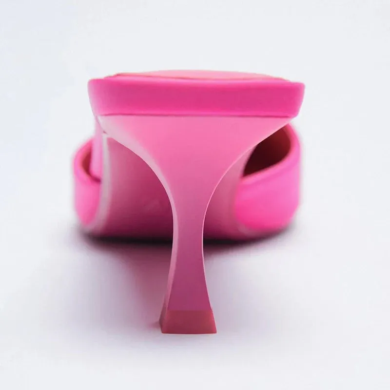 Pre Order:  Pink Slip-On Mule Pointed-Toe Sandals