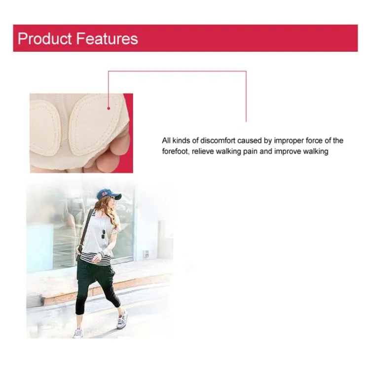 Professional Belly Ballet Dance Toe Pad Practice Shoes Forefoot Pads Socks Anti-slip Breathable Toe Socks Sleeve, Size: L(39-40 Yards)(Flesh Color)