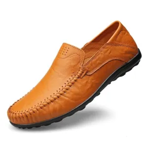 "Exquisite Italian Leather Men's Shoes: Stylish and Comfortable Slip-Ons, Ideal for both Casual and Formal Occasions"