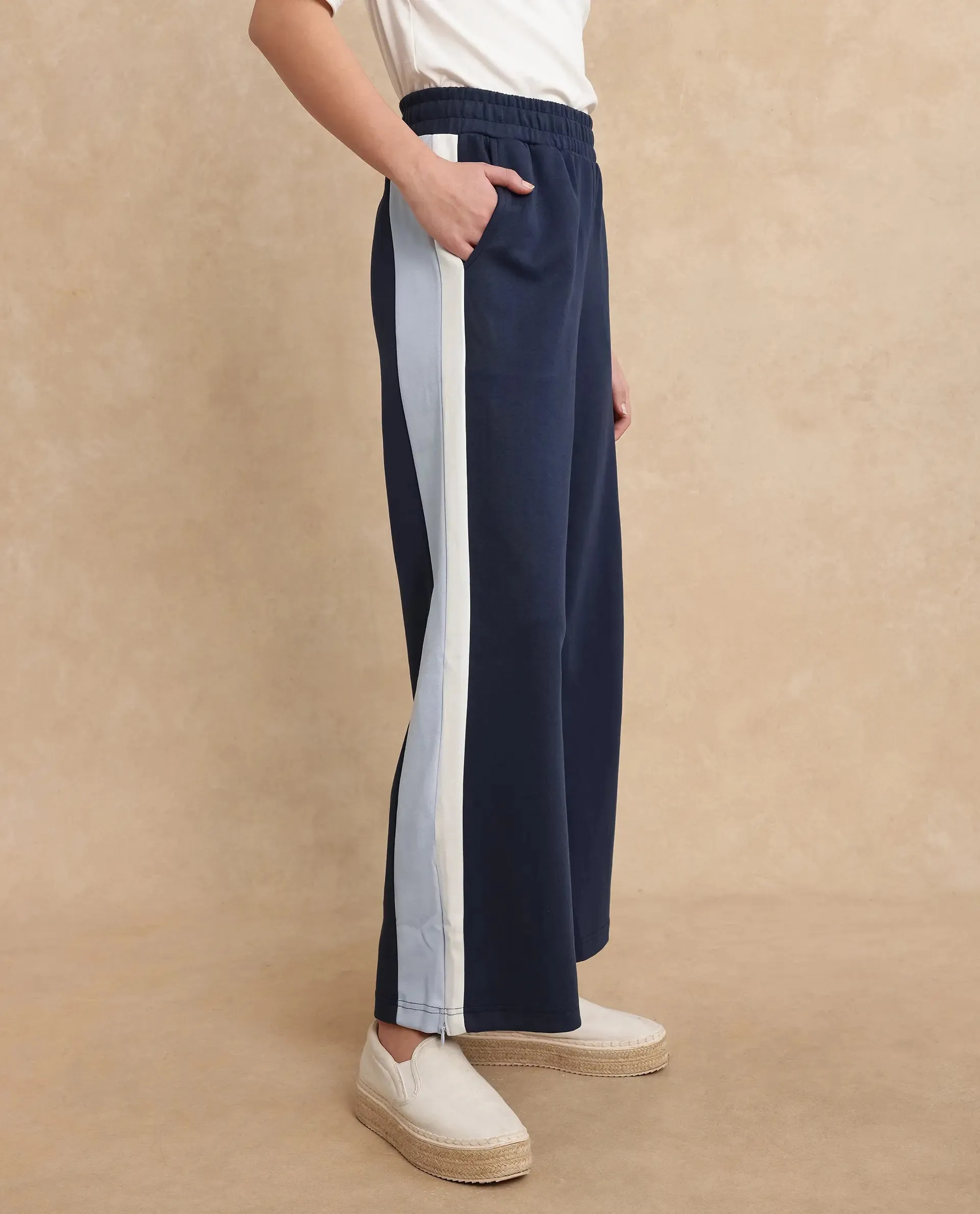 Rareism Women Naut Navy Plain Track Pant