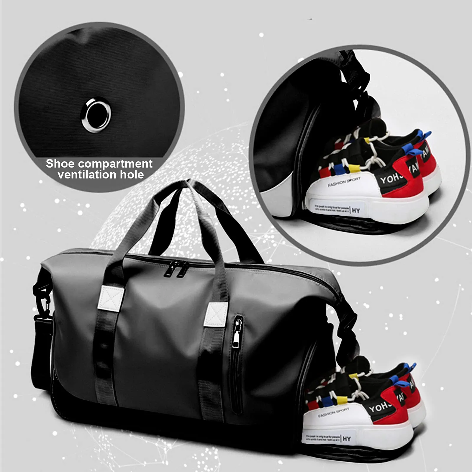 Sports bag Travel bag with shoe compartment and wet compartment