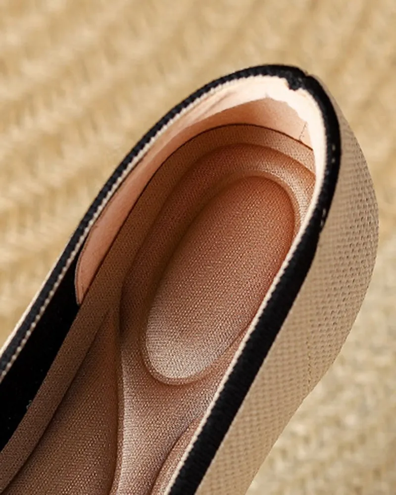 Square Toe Shallow Fly Knit Flat Knit Shoes
