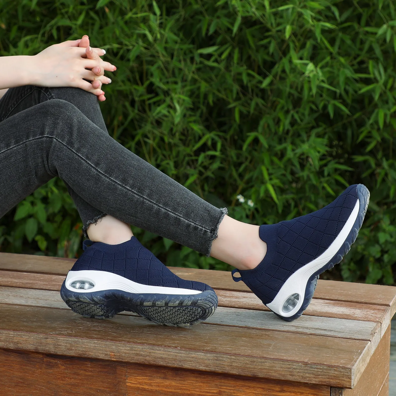 STQ Womens Slip on Sock Sneakers