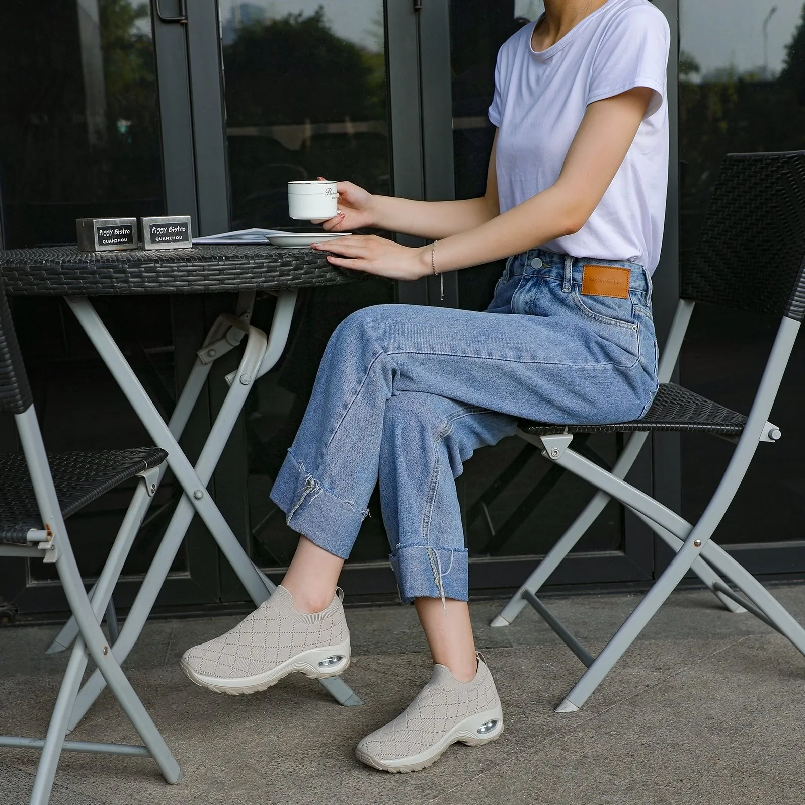 STQ Womens Slip on Sock Sneakers