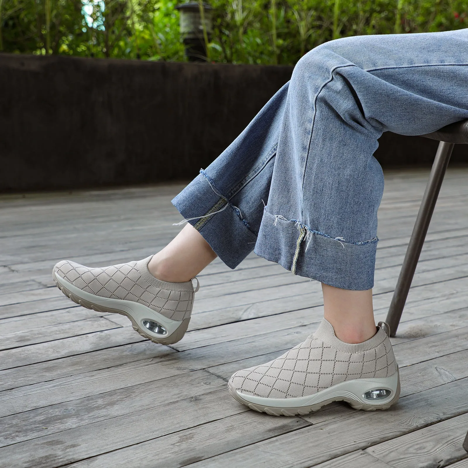 STQ Womens Slip on Sock Sneakers