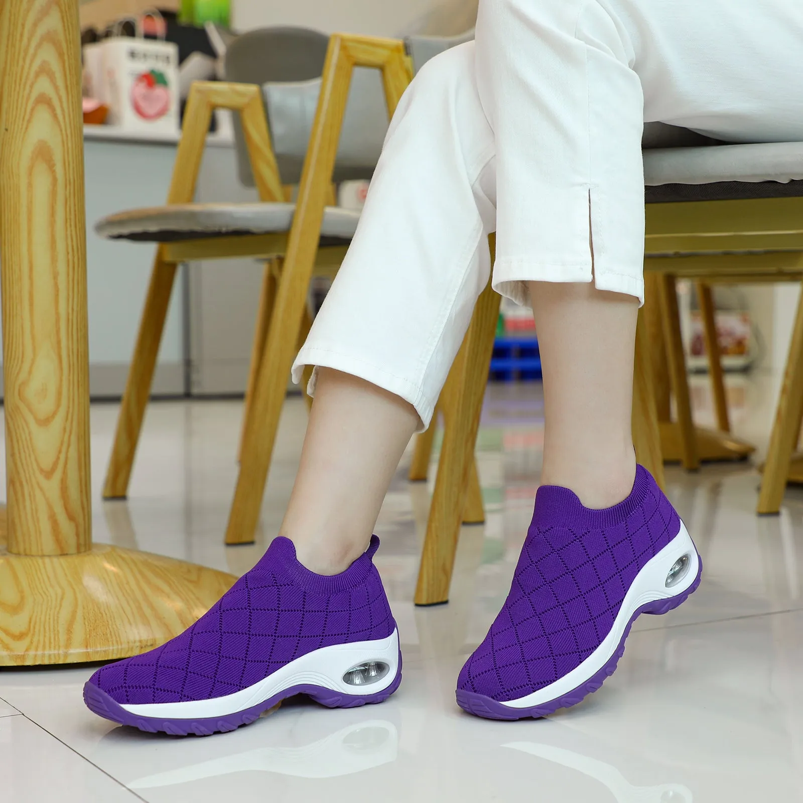 STQ Womens Slip on Sock Sneakers