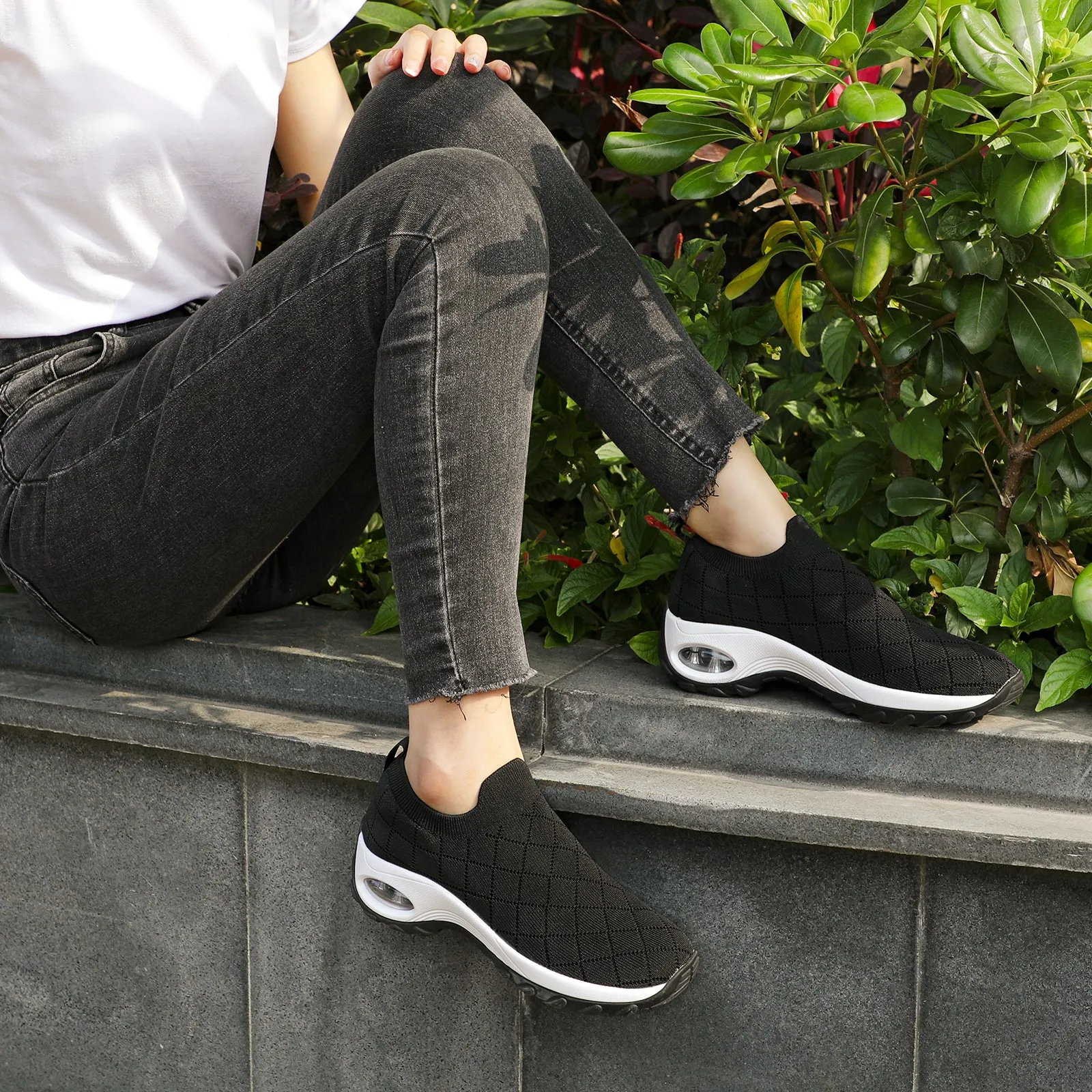 STQ Womens Slip on Sock Sneakers