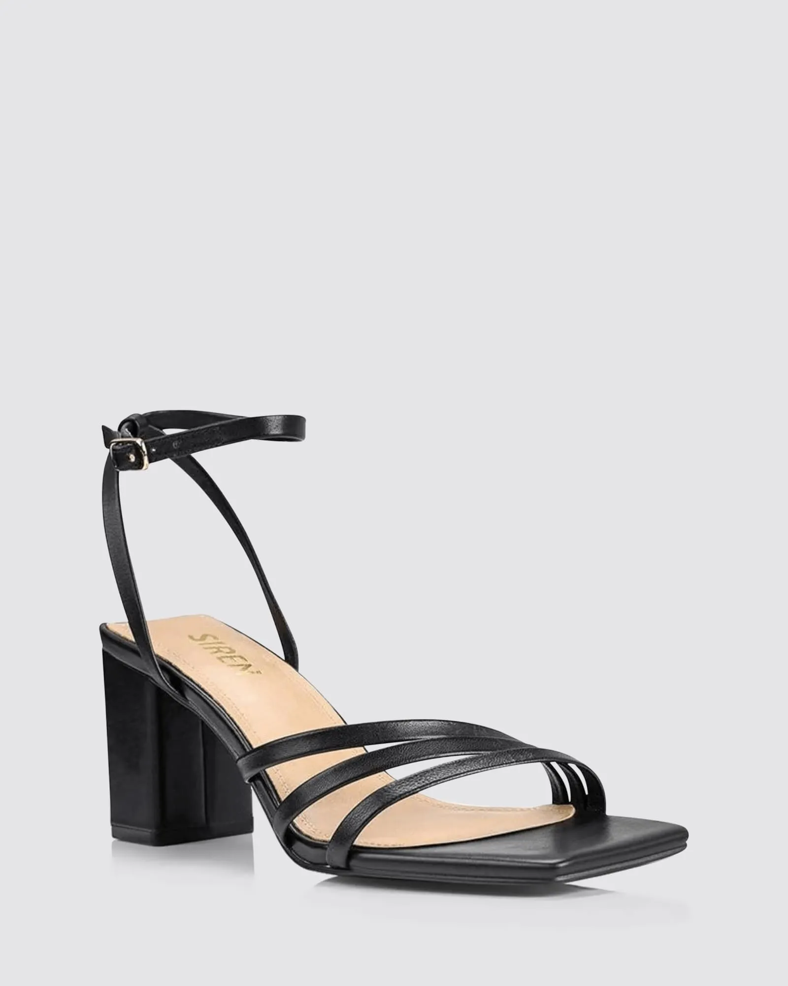 TESSIE HEEL SANDALS BLACK LEATHER