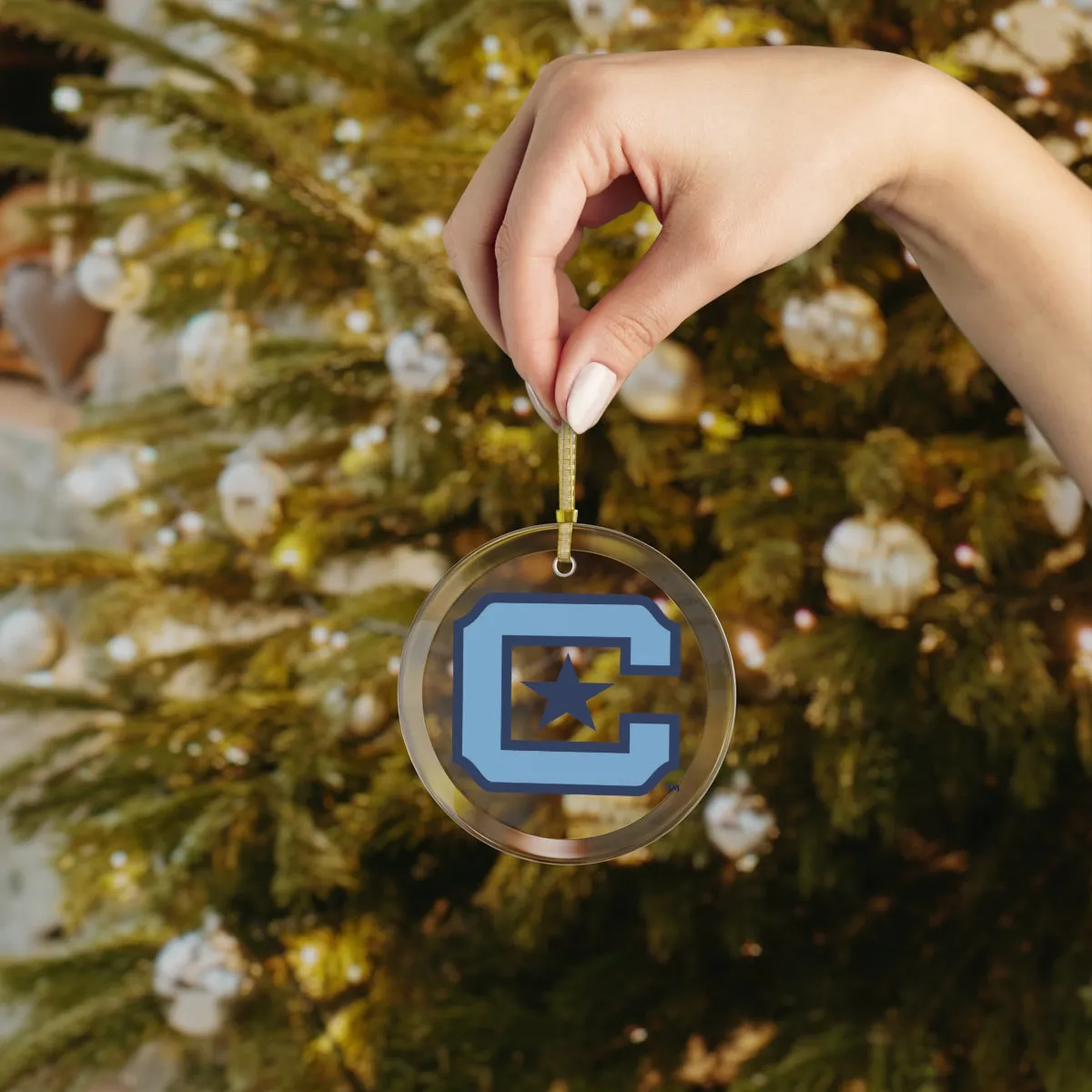 The Citadel, Block C Star logo, Glass Ornament