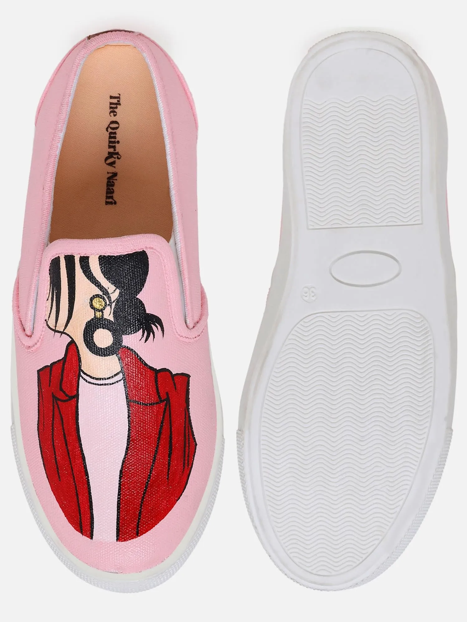 THE QUIRKY NAARI Boss Lady Slipons - Pink - Fashionable Yet Functional | Pink | 5 UK