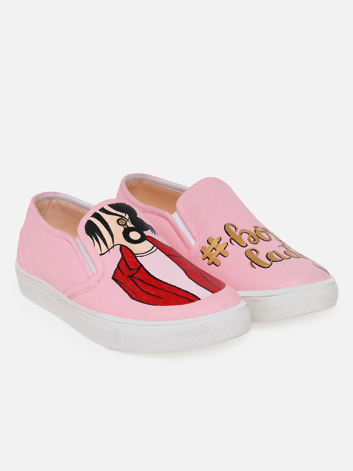 THE QUIRKY NAARI Boss Lady Slipons - Pink - Fashionable Yet Functional | Pink | 5 UK