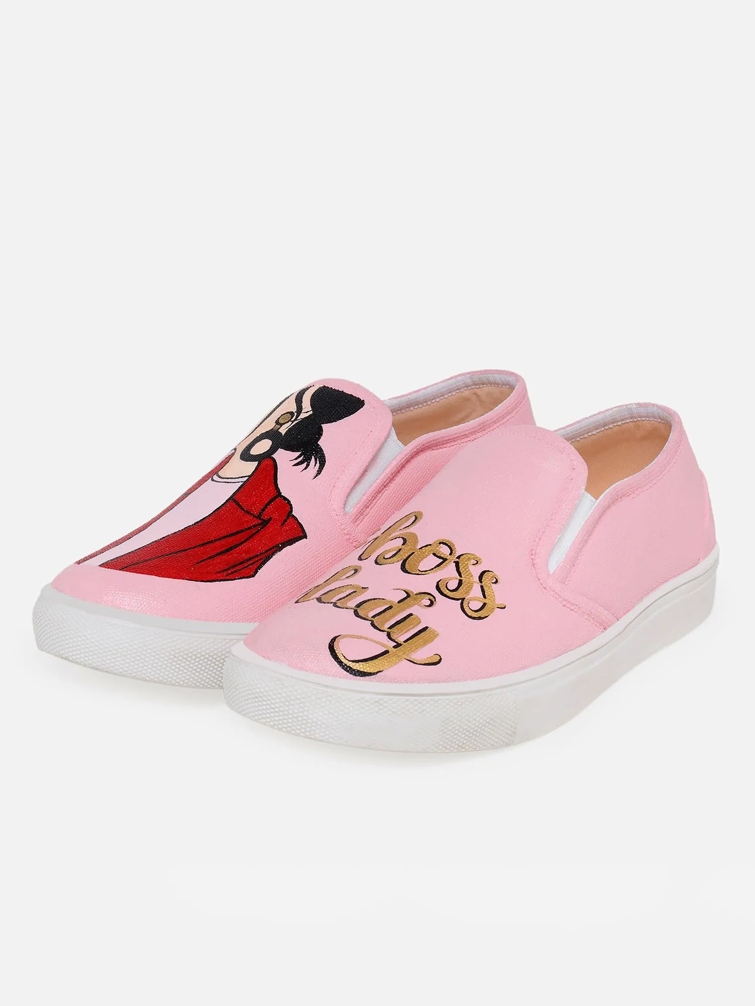THE QUIRKY NAARI Boss Lady Slipons - Pink - Fashionable Yet Functional | Pink | 5 UK