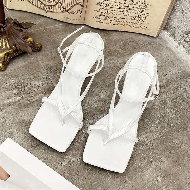 Uniwim Summer Fashion Women 9Cm High Heels Strap Blue Green Sandals Fetish Sandles Lady Stripper Luxury Brand Designer Cross Tie Shoes