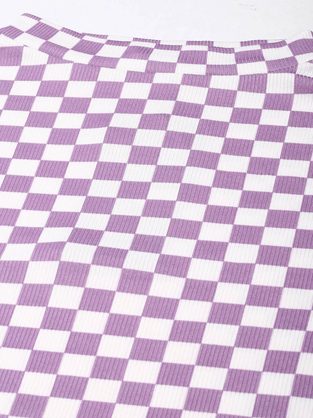 Women Lavender Checked Tracksuit