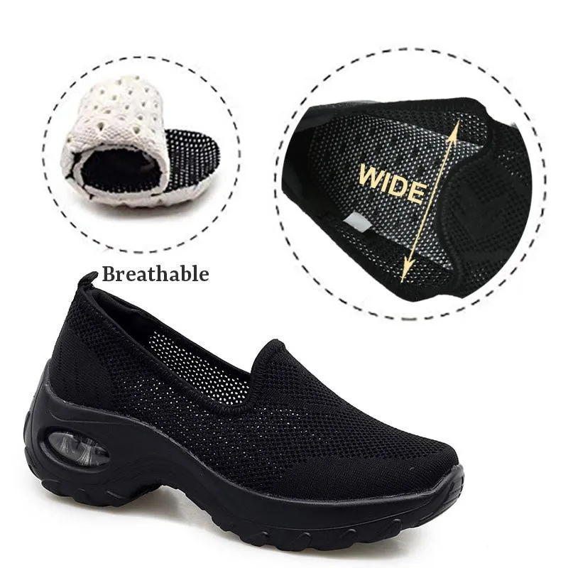 Women's Fashion Flying Woven Cosy Walking Shoes
