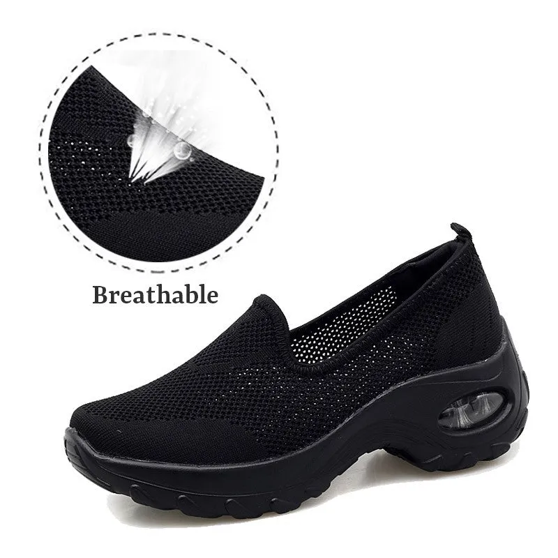 Women's Fashion Flying Woven Cosy Walking Shoes