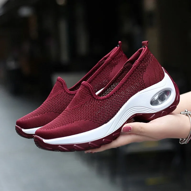 Women's Fashion Flying Woven Cosy Walking Shoes