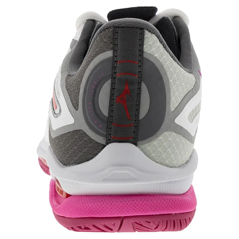 Women's Wave Exceed Tour 6 AC Tennis Shoes White and Radiant Red