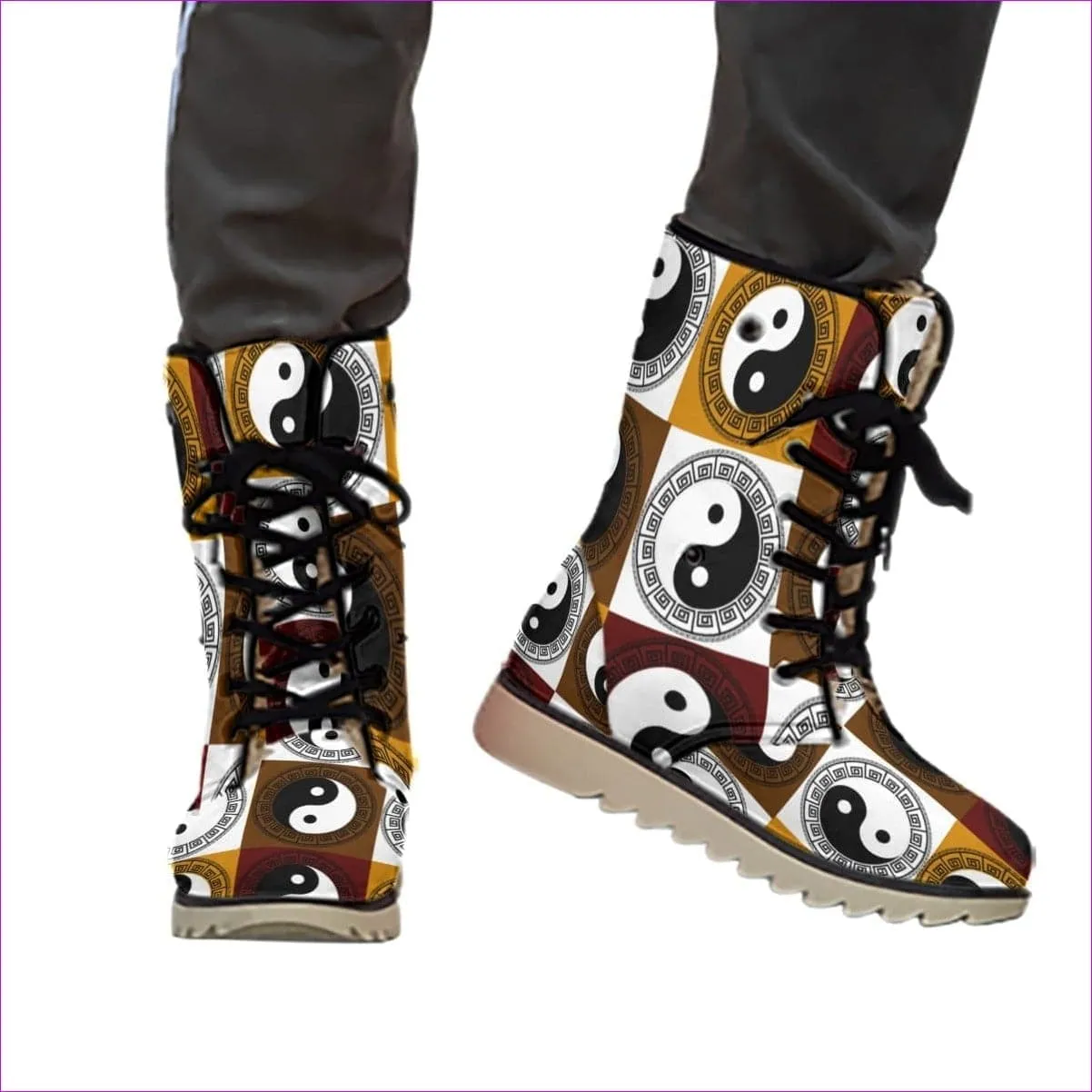 Yin Yang Men's Plush Boots