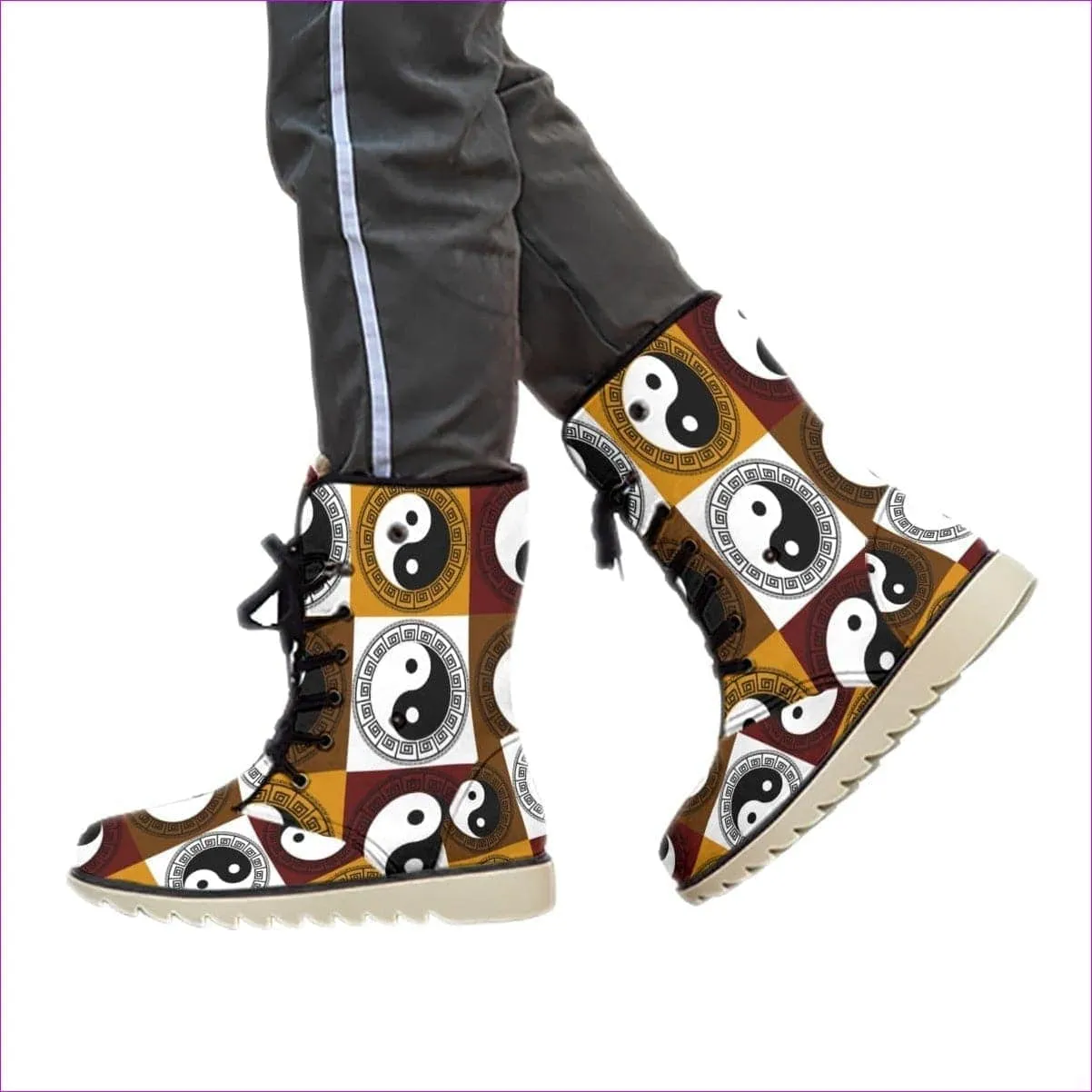 Yin Yang Men's Plush Boots